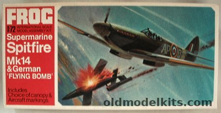 Frog 1/72 Supermarine Spitfire Mk14 (RAF or SEAC Kai Tak) and V-1 Flying Bomb - Red Series, F194 plastic model kit